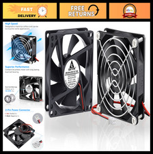 80mm Dual Ball Bearings Cooling Fan - High Speed 4500RPM 12V DC, 2 Pack picture