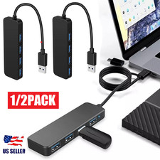 2Pcs USB 3.0 4-Port USB Hub USB Splitter USB Expander for Laptop, Flash Drive US picture