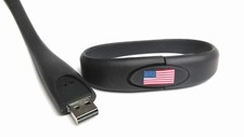 4 GB Flag USB Flash Drive Black OR Blue Silicone Wrist Band picture