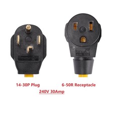 4 Prong Male Plug to 3 Prong Female Receptacle picture