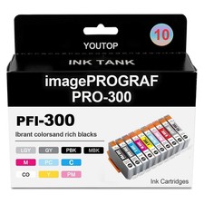 PFI300 PFI-300 Ink Cartridges Standard (4192C007) Combo 10-Pack Colorful Set picture