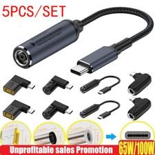 5PC 100W/65W Laptop Charger Converter USB Type C Power Charging Cable Adapter US picture