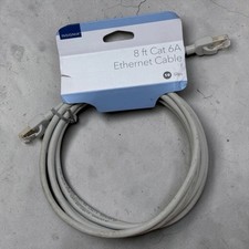 Insignia Ethernet Cable Unisex 8ft Gray Cat 6A 10Gbps S/FTP NS-NC6A826 picture