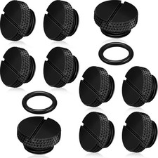 10 Pcs Black G 1/4 PC Water Cooling Plug Fittings with O- Ring Stop Fitting for picture