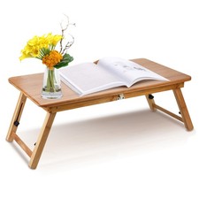 Folding Wooden Bamboo Laptop Table Sofa Bed Office Laptop Stand Adjustable picture