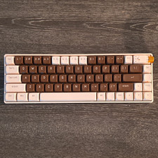 Compact 60% Mechanical Keyboard White/Brown Plastic Keycaps QWERTY English picture