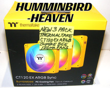 NEW THERMALTAKE CT120 EX ARGB SYNC BUMBLEBEE YELLOW PC CASE FANS 120mm (3-PACK) picture