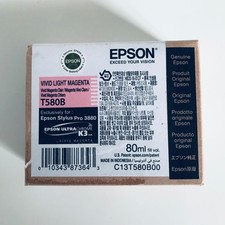 2027 Genuine Epson 3880 Printer Ink Vivid Light Magenta T580B T580B00 OEM Sealed picture