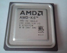 Rare CPU computer chip - AMD AMD-K6 AMD-K6-166ALR 2.9V CORE/3.3V B 9732FPCW picture