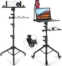Tossbiss Laptop Tripod on Wheels 2 Shelves Adjustable 25.9-51.8