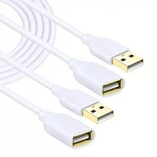 White Usb Extension Cable 2pack Usb 2.0 10ft/3m Usb Type A Male To A Female Usb picture