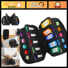 Premium Neoprene USB Flash Drive Case Organizer with 20 Slots & Labels - Black picture