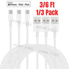 3/6Ft USB Charger Cable For Apple iPhone XR 6 7 8 XS 11 12 13 Charging Cord Lot picture
