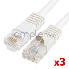 3x CAT5E Cable 100FT Lan Network Ethernet RJ45 CAT5 Wire 100 FT White NEW picture