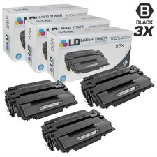 LD 3 Pack CE255X 55X High Yield Black Toner Cartridge for HP P3015d P3015 M525dn picture