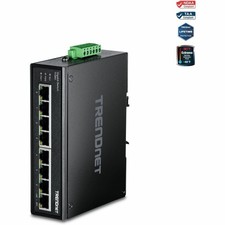 TRENDnet 8-Port Industrial Gigabit Ethernet DIN-Rail Switch, TI-G80, 8 x Gigabit picture