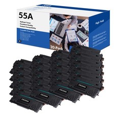 20PK Black CE255A 55A Toner fit for HP LaserJet Pro P3011 P3015X 500 MFP M521DN picture
