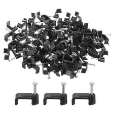 100 Pcs 12mm Square Cable Clips with Steel Nails Wire Clip for Cable Management picture