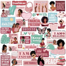 Eclazul Black Girl Affirmation Stickers - 50 Pcs Red Vision Board Pink  picture