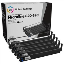 LD Compatible Okidata 44173403 5PK Black Ribbon Cartridges for Microline 620 690 picture