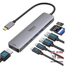 Selore USB C Hub HDMI Adapter for MacBook Pro/Air/Neo, USB C 7 in 1 Space Gray picture