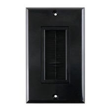 Construct Pro Brush Wall Plate Cable Management Pass-Through Device (Black) picture