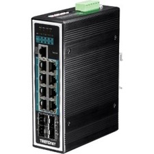 TRENDnet 12-Port Hardened Industrial Gigabit PoE+ L2+ Managed DIN-Rail Switch picture