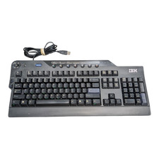 IBM Lenovo SK-8815 Black USB Wired Multimedia Keyboard Used Flaw USA Duty Paid picture