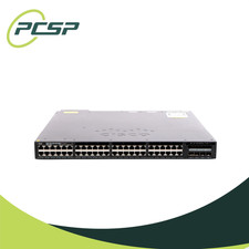Cisco WS-C3650-48FQ-L 48-Port PoE+ 4x10G Switch 2x PSU 3x Fan Rack Kit picture