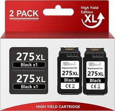 2 PK PG-275 xl Black Ink Cartridges for Canon Pixma TS3522 TR4720 TS3500 Printer picture