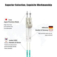 6 Pack 0.2M 7in OM4 LC to LC Fiber Patch Cable Multimode Duplex 50/125um picture