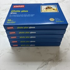 Lot of 5 60 ct Staples Gloss Photo Paper 4 x 6 picture