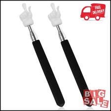 2Pcs Telescopic Teachers Pointer, Extendable Hand Pointer Finger Black picture