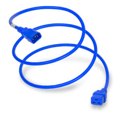 10 Pack of C14 to C19 15A 250V 14AWG SJT Power Cord - Blue - 15ft picture