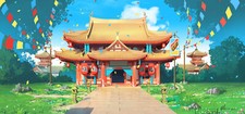 Landscape  art building architecture asian Custom Gaming Mat Desk picture
