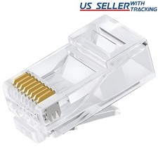 100pcs  RJ45 Modular Plug Network Cable LAN Connector Plug End 8P8C CAT5 CAT5E picture