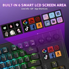 DARKFLASH K87PRO TKL MECHANICAL KEYBOARD WITH 6 LCD STREAM CONTROL KEYS -  BLACK picture