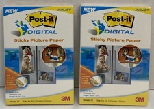2-Packages 3M Post-It Digital Sticky Picture Paper For Inkjet/Photo Printers 4x6 picture