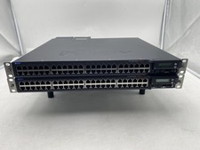 Lot of 2 Juniper EX4200-48PX Network Switch w/ 2x PSUs & 2x 4Port SFP+ Module picture
