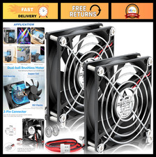 2-Pack 80mm Brushless DC Cooling Fans, High Speed 24V, Dual Ball Bearing, 8025 2 picture