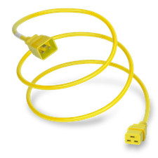 20 Pack of C19 C20 20A 250V 12/3 SJT Power Cord - Yellow - 4ft picture