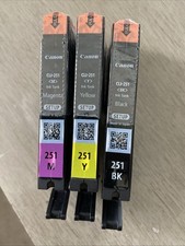 Lots Of 3 Ink Cartridges Canon Magenta, Yellow, Black CLI-251 Out Of Box picture
