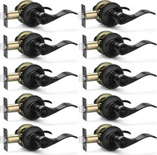 10 Pack Matte Black Door Handles Privacy Door Levers, Heavy Duty Bed and Bath Do picture