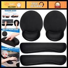 8 Pcs Ergonomic Mouse Pad & Keyboard Wrist Rest Set | Memory Foam Gel Cushion, S picture
