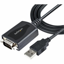 StarTech 3ft/1m USB to Serial Cable with COM Port Retention, DB9 Male RS232 to picture