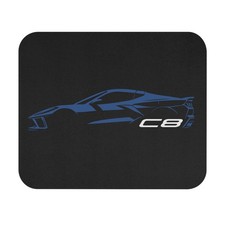 C8 Corvette Stingray Riptide Blue Silhouette Mouse Pad – Sports Car Desk Mat picture