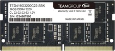 TeamGroup TED416G3200C22-SBK 16GB DDR4 3200MHz SORIMM Laptop Memory.  Warranty picture