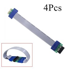 4Pcs Flexible Slot PCI-E 1X Riser Card Ribbon Graphics Card Extension Cable NEW picture