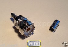 1 x UHF Female Solder pin crimp RG58 RG142 RG400 LMR195 cable RF Connector USA picture