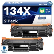 Toner Cartridge 134X Black 2 Pack High Yield 2400 Pages with Chip for HP picture